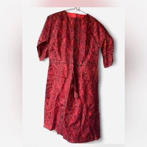 Vintage Red and Black Patterned Dress